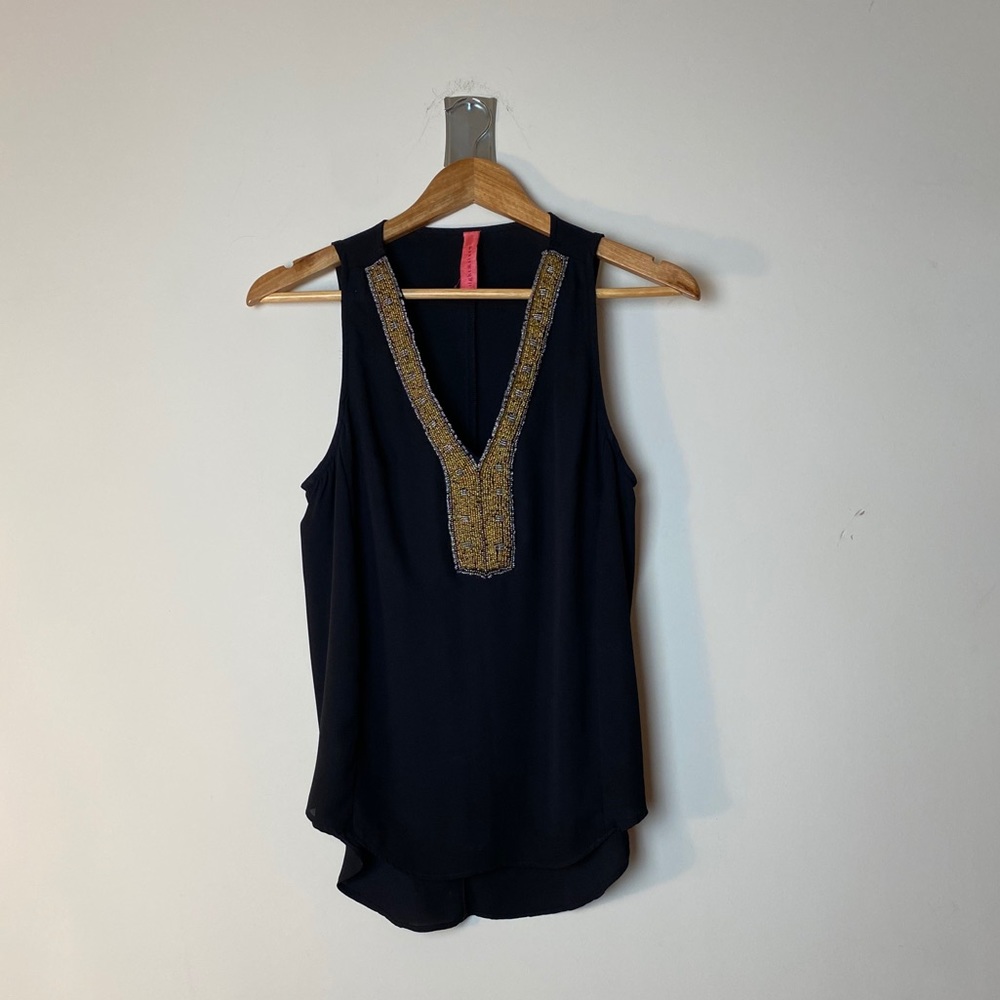 Eight Sixty Beaded V-Neck Tank Top